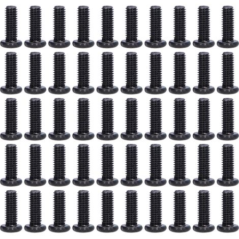 Flachkopf-Maschinenschrauben DIN 7985 A2-70, schwarz verzinkt, 50 Stück, M3x8