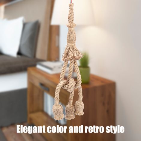 Corde de chanvre vintage suspendue à culot E27 de 1,5 m pour lampe rétro (3 têtes) (1/5)