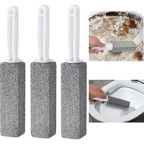 Filiyano-Brosse WC en pierre ponce pour le nettoyage des toilettes et le détartrage - Grise 3,8 x 3,8 x 23,5 cm (1/5)