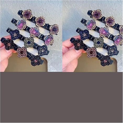ensemble De Huit Pices Pince Cheveux Fleur De Cristal, Pince Cheveux Colibri, Bandes De Cheveux En Tissu Satin, Pince Cheveux Strass Trfle, Pin (1/5)