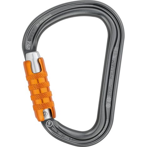 MOSQUETON ASIMETRICO WILLIAM SCREW-LOCK GRIS 27 kN 85 g EN362 (1/5)