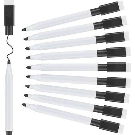 ur Tableau Blanc Effaçable - Non Toxique - 10 Stylos - Séchage Rapide - Magnétique - Mixte