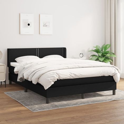 Boxspringbett mit Matratze Schwarz 140x200 cm Stoff (1/5)