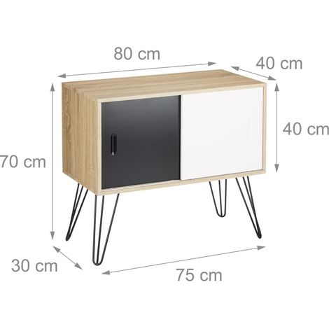 Commode rétro scandinave élégante pratique 80 x 40 x 80 cm en bois mat laqué blanc (1/5)