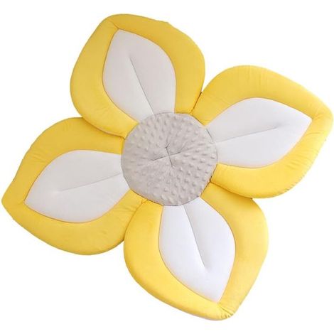 Weiches und bequemes Babybadekissen, fröhlicher und legerer Stoff, Badewannensitz mit Blumenmuster aus Netzgewebe, 80 cm, blau (1/5)