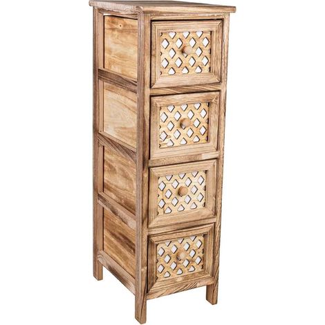 Cajonera de madera marrón 26x32x81h cm (1/5)