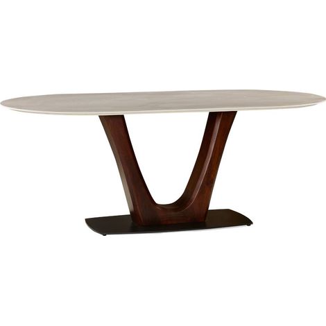 Table à manger en bois de manguier et en céramique Aydena (1/5)