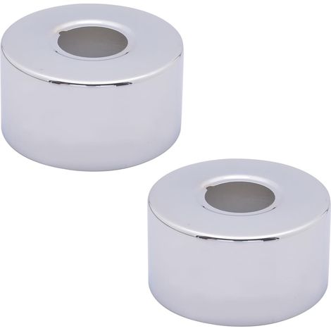 Lot de 2 rosettes de tuyau de chauffage G3/4 (diamètre 25 mm), 66 x 30 mm, rosette de robinet de douche, couvercle décoratif en acier inoxydable, rosette de couverture en acier inoxydable, pour (1/5)