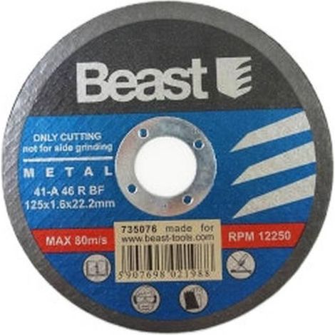 Disque de Coupe 125 x 1.6 x 22.2 mm - Métal Q - Précision et efficacité - Beast
