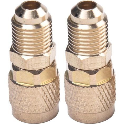 Adaptateurs de jauge CVC en laiton - Lot de 2 - Conversion SAE 5/16 et 1/4 - Pour systèmes R410a R32 R22 - Usage professionnel HVAC (1/5)