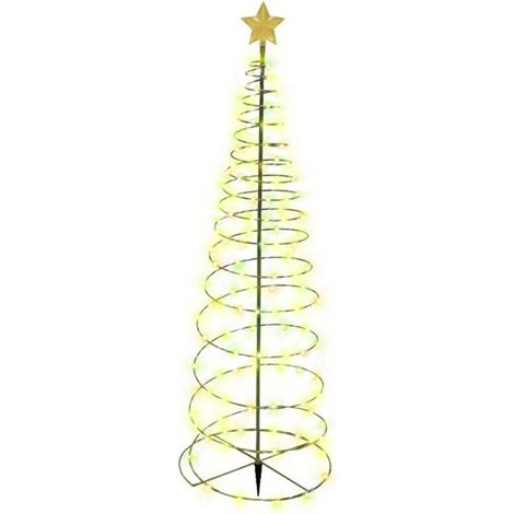 Guirlande lumineuse de jardin de Noël étoile décoration d'arbre de Noël lumière jaune LED guirlande lumineuse à diodes électroluminescentes en métal solaire extérieur étanche (1/5)
