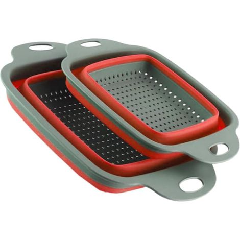 Lot de 2 paniers d'égouttage pliables et télescopiques pour fruits et légumes – (1/5)