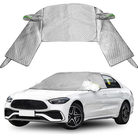 Auto Windschutzscheibenabdeckung Ganzjahreszeit Thermo mit Spiegelabdeckung 146x112cm (1/5)