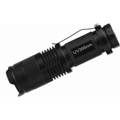 Lampe Torche LED UV Ultra Blacklight Inspection 395nm pour Contrôle Fluorescent Noir Aluminium (1/5)