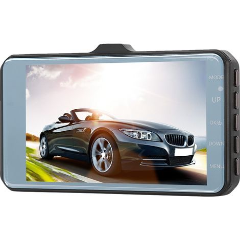 Caméra embarquée DVR pour voiture, 1080p HD, angle de vision de 170°, boîtier en alliage d'aluminium 3,7 pouces, double objectif. (1/5)
