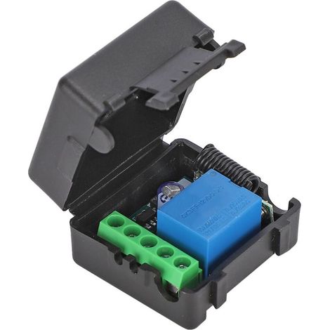 Interrupteur de télécommande sans fil à double canal, porte-clés à code tournant sécurisé, module relais universel haute performance longue portée, adapté aux portes de garage domotiques. (1/4)