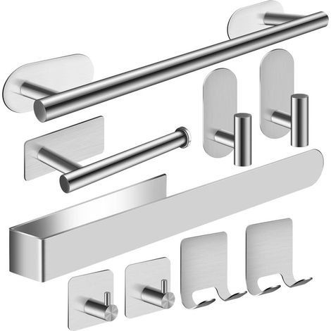 CYRILL –Porte Serviette Salle de Bain, 9PCS Accessoire Salle de Bain Porte Serviette (1/5)
