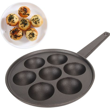 Takoyaki-Topf aus Gusseisen mit sieben Löchern, tiefer und größer (1/5)