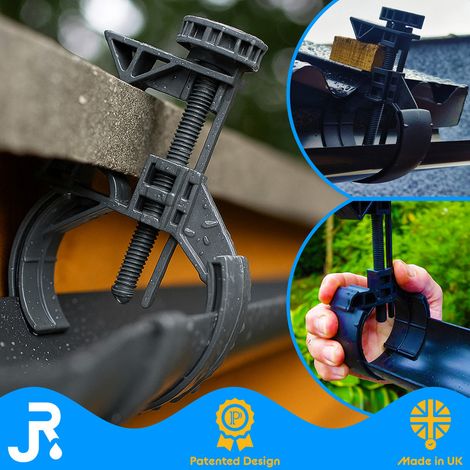 Grey Mini Gutter Guttering Shed Bracket Clamp Adjustable - No Tools Required -Single (1/4)