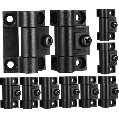 Tofficu Lot de 10 petites charnières rondes en plastique noir à couple réglable (1/5)