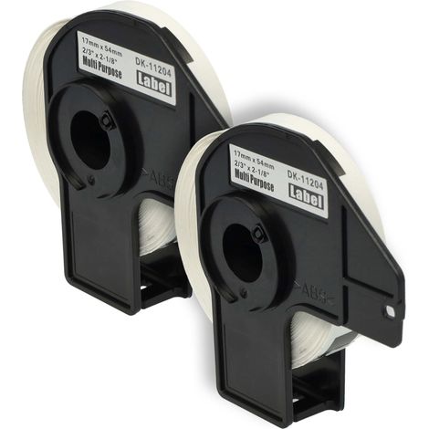 vhbw 2x Label Roll with Holder 17mm x 54mm (400 Label) compatible with Brother PT QL-650, QL650TD, QL-700, QL-710 Label Maker (1/4)