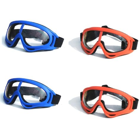 Gafas de seguridad (paquete de 4), resistentes al viento y al polvo, flexibles para deportes al aire libre, protección ocular.