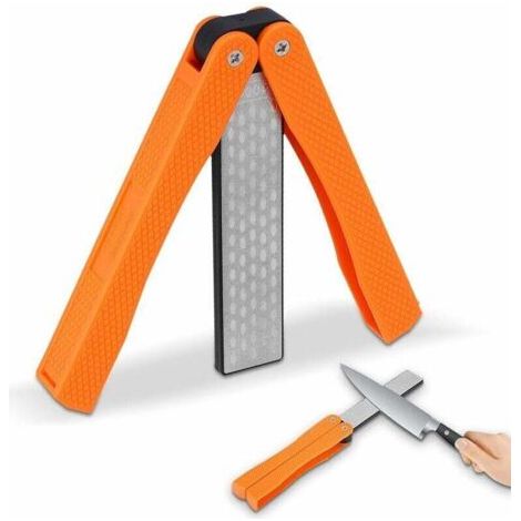 Messerschärfer, faltbarer Diamant-Schärfstein (Körnung 400/600), doppelseitiger Diamant-Schärfstein für Küche, Garten, Camping und Outdoor-Aktivitäten