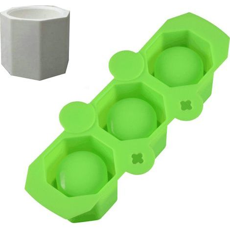 Silikon-Eiswürfelformen für Cocktails, Whisky, Schokolade, 3 Mulden (Grün) (1/5)