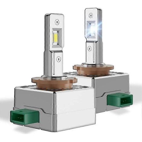 Bombillas LED para faros delanteros D1S/D1R, 2 años de garantía, 6000K, 35W, bombillas de repuesto para luces altas y bajas, paquete de 2 unidades. (1/5)