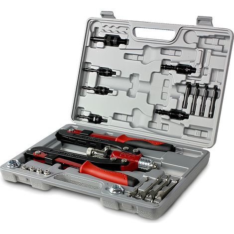 Pince à riveter 3 en 1 pour rivets classiques et creux – Corps en aluminium avec poignée en acier – RITC950 – NCG