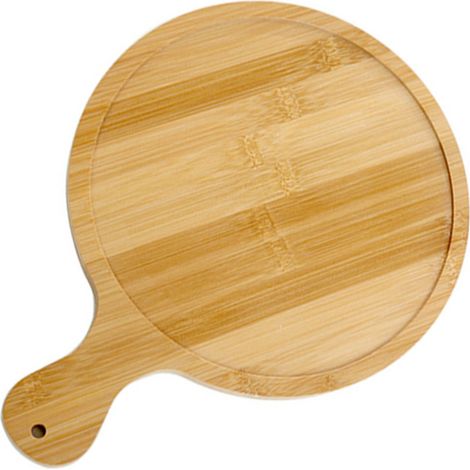Plateau à pizza en bois de bambou, texture transparente, toucher agréable, rond, 25 cm pour pizzas de 23 cm (1/5)