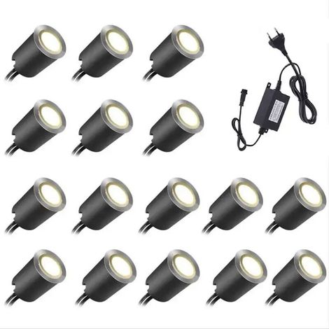 Spot Encastrable Exterieur , Ip67 Mini Spot Led ø32mm , Spots à Encastrer ExtéRieur Pour Terrasse Bois Piscine Jardin Escaliers Deck En Bois(Avec Prise Ue)