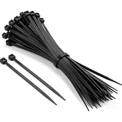 Lot de 100 Attaches de Câble en Nylon Noir, Serre-câbles Plastique Autobloquants Haute Résistance pour la Gestion des Câbles à la Maison, au Bureau et dans le Jardin（1.9mmx200mm） (1/5)