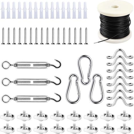 50M Kit de Câble Métallique,Câble en Acier Inoxydable Kit de Câbles en Acier Inoxydable,Câble Métallique Fixation,Câble Métallique en Acier Inoxydable,Câble Métallique - 9