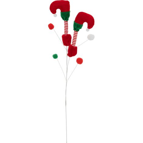 Branche décorative spéciale fêtes Pieds de lutins velours H 65 cm - Feeric Christmas (1/2)