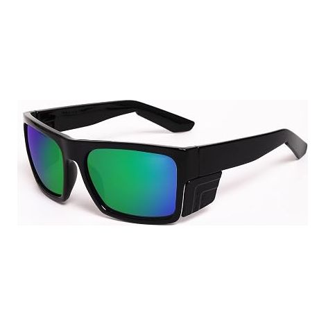 Schutzbrille für Herren – Klassisches quadratisches Modell – UV400-Schutz – Mit abnehmbaren Seitenschilden – Grüne Beschichtung (1/5)