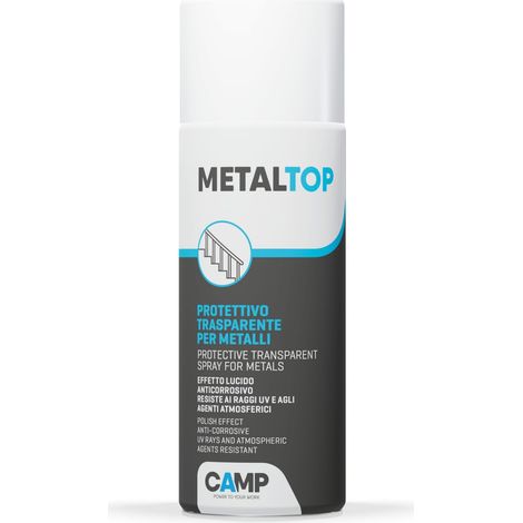 Metal Top - Protecteur transparent brillant pour métaux, anticorrosion et anti-rayures, vernis hydrofuge, séchage rapide et protection des surfaces, 400 ml