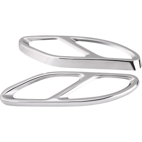 Juego de embellecedores plateados para la punta del tubo de escape del Mercedes Clase A W176 2016-2019 - Diseño de acero inoxidable y fácil instalación. (1/5)