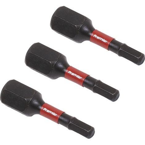 Sealey AK8211 Premier Hex Impact Power Tool Bits 3 x 25mm 3pc