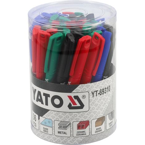 Lot de 36 marqueurs (4 couleurs) pour écrire sur toute surface. (1/2)