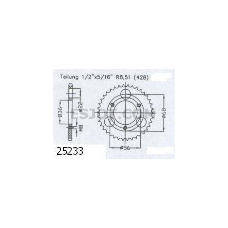 Couronne Adly Silver Fox - 428 - 28 Dents - Similaire JTR5233