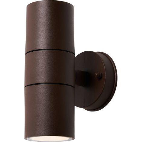 Litecraft Fibo Up & Down Wall Light IP44 Rated GU10 Garden Fitting - Rust (1/5)