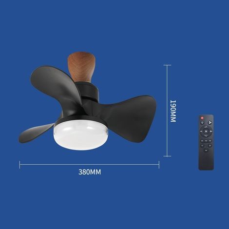 Lampe Ventilateur E27 avec Télécommande, Ventilateur Silencieux 3 Vitesses pour Cuisine et Chambre,Noir (1/4)