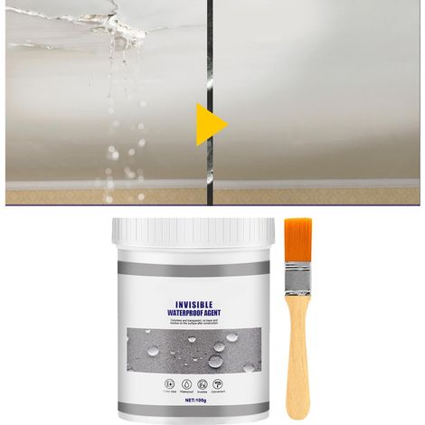 Mastic d'étanchéité imperméable Jaysuing pour murs extérieurs - Revêtement imperméable transparent 100 g + pinceau (1/5)