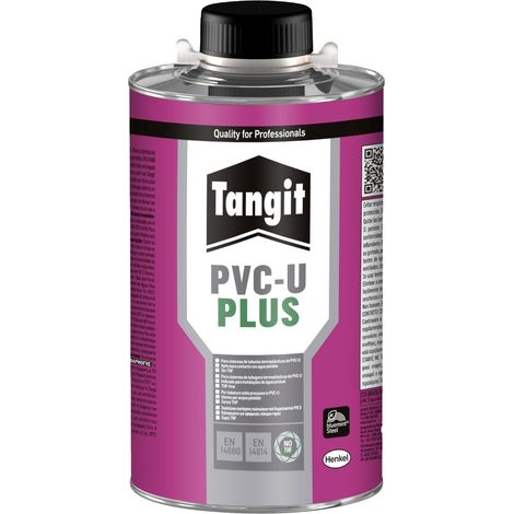 Tangit PVC-U Plus THF Free con Pennello, Colla PVC senza THF, Colla per Assemblare Tubi, Adesivo per Incollare Tubature Idrauliche, 1 Latta 1 kg