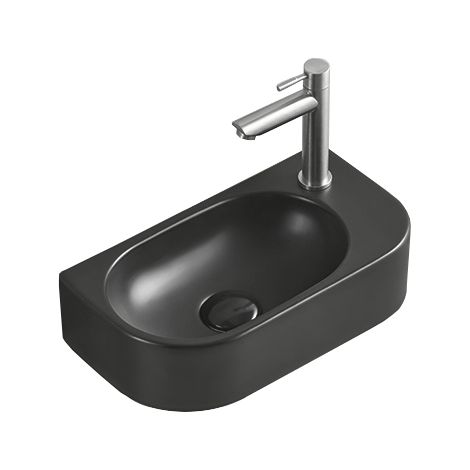 Mexen Viera lavabo de encimera izquierdo 40 x 21 cm, negro mate - 21274085L (1/2)