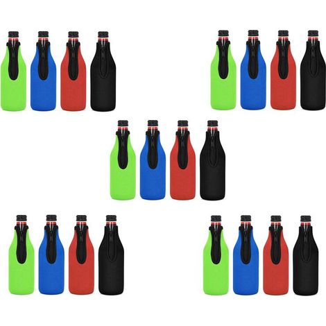 20er-Pack Isolierhüllen für Bierflaschen zum Kühlen von Getränken, Kühlhüllen mit Reißverschluss (1/4)