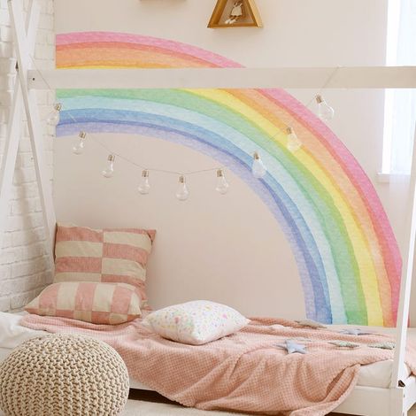 Adesivo murale arcobaleno 30 x 40 cm, adesivo rimovibile fai da te, decorazione murale per la cameretta dei bambini, adesivo murale creativo per la casa