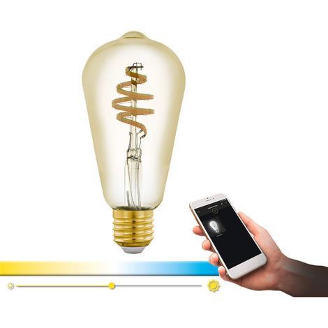 Lampe LED connect E27, ampoule vintage ambre, spirale LED 5,5 W (1/5)
