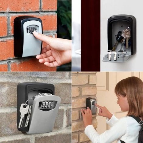 4-Digit Combination Lock Insurance Box Wall Mount Organizer Security Box for Key Storage - SEC (1/3)